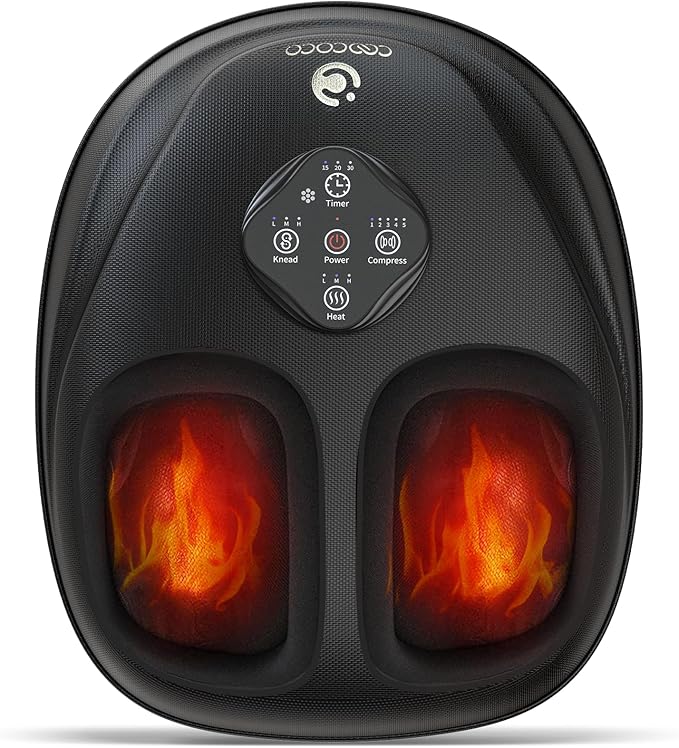 CooCoCo Upgraded Shiatsu Foot Massager - FSA Eligible, Foot Massager for Plantar Fasciitis, Neuropathy, HSA Feet Massager with Heat, Christmas Gifts for Women Men, Foot Pain Relief, Home Office Use - Bloomnest