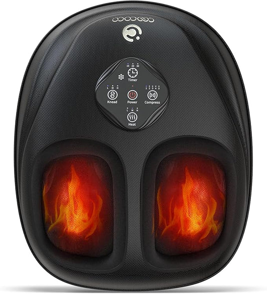 CooCoCo Upgraded Shiatsu Foot Massager - FSA Eligible, Foot Massager for Plantar Fasciitis, Neuropathy, HSA Feet Massager with Heat, Christmas Gifts for Women Men, Foot Pain Relief, Home Office Use - Bloomnest