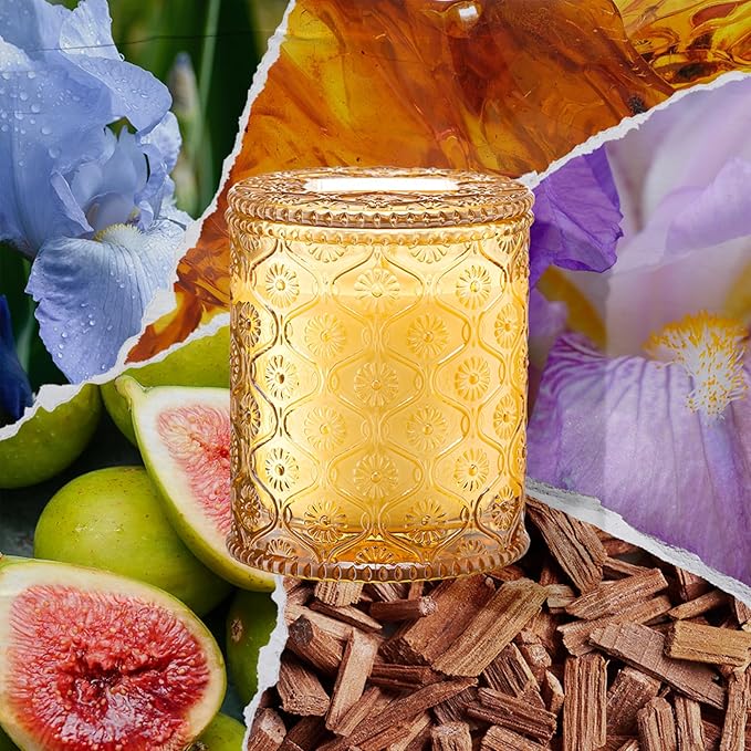 LA JOLIE MUSE Amber and Sandalwood Scented Candle | Santal Himalayen Candle | 6oz Luxury Soy Candle | Clean Burn & Long-Lasting | Gift-Ready for Hosts & Gatherings | Elegant Home Décor - Bloomnest