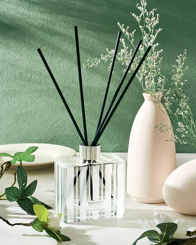 M&SENSE Reed Diffuser Set - 7.04oz Ocean Breeze Scent Diffusers with Sticks for Home, Oil Fragrance with Sticks, Shelf Decor for Bedroom Bathroom Office MSENSE