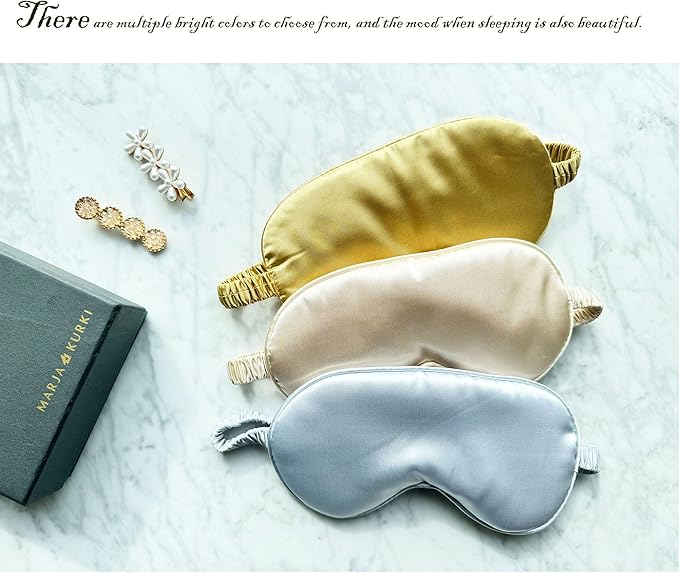 Silk Eye Mask for Sleeping - Satin Eye Cover with Silk Storage Bag Silvery - Bloomnest