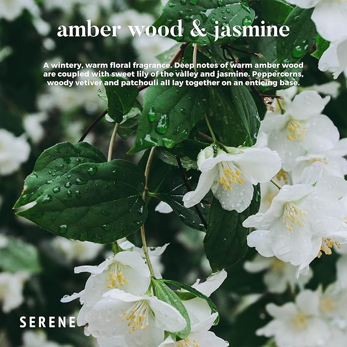 Hidden Label Large Scented Candle, Amber Wood & Jasmine, 30oz 3 Wick Huge Candle, Serene Collection Slow Burn Natural Soy Candles for Home Scented - Bloomnest
