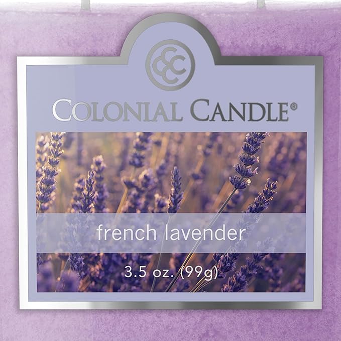 Colonial Candle French Lavender Scented Jar Candle, 2 Wick, 3.5 oz, Mottled Wax Candle - Bloomnest