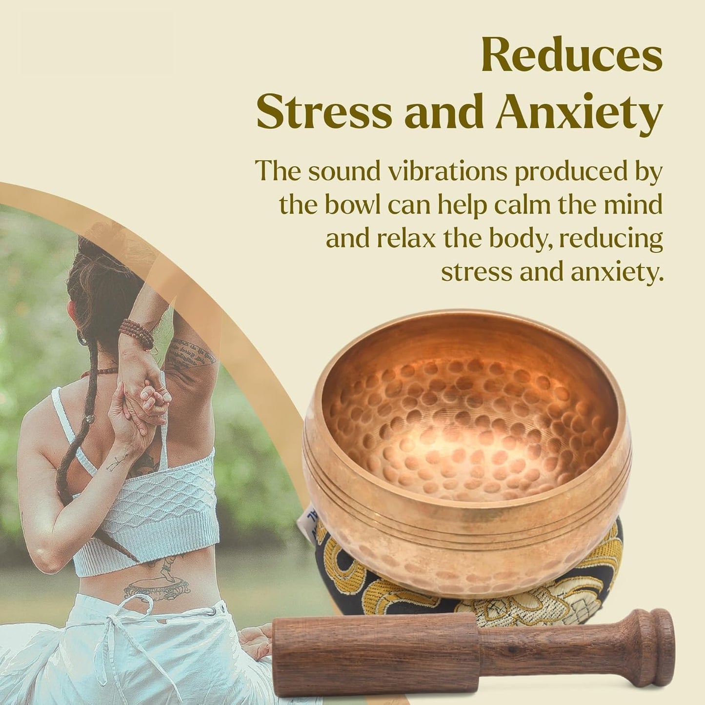 Tibetan Singing Bowl Set - Authentic Cuencos Tibetanos for Sound Healing, Meditation & Chakra Balancing - Includes Cushion, Mallet-Unique Spiritual Gifts for Women and Men (Bronze 3.5")