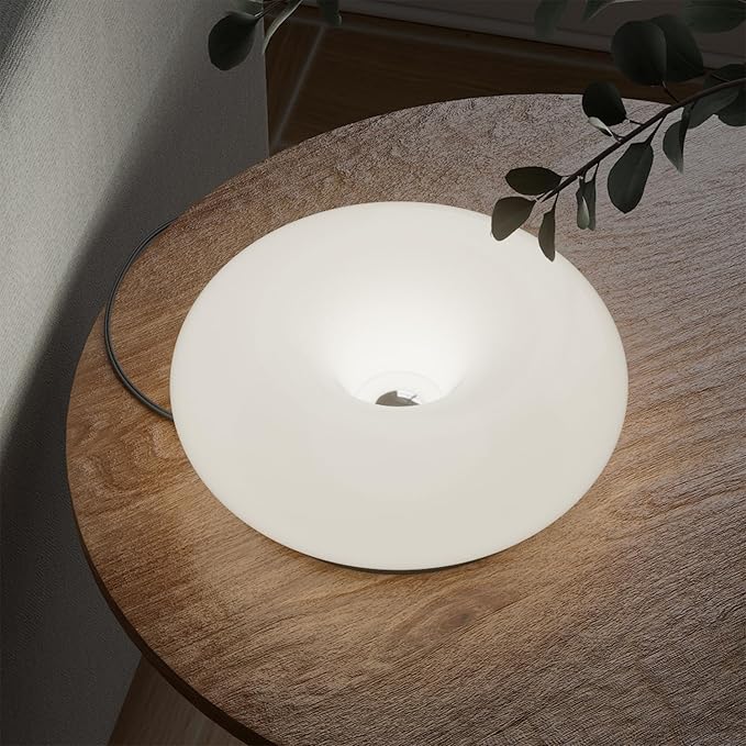 Creative Design White Donut Lamps, Plug-in Wall Sconse Or Table Lamp Dual Use Atmosphere Lamp, Modern Infinitely Dimmable White Wall Lamp Desk Light for Corridor, Bedsided Or Warm Decoration - Bloomnest
