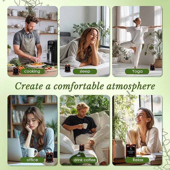 Scented Candles Set, Candles for Home Scented Soy Wax Candles, 6 Pack 42 Oz Aromatherapy Candles Gift Set for Women Men (Lemon/Vanilla/Sage/Rose/Amber/Vetiver) - Bloomnest