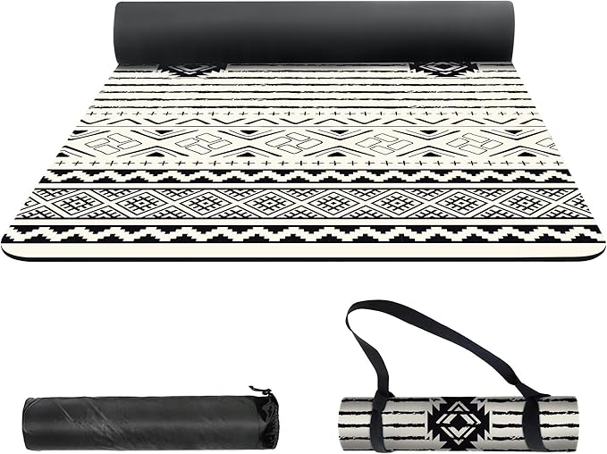 nuveti Yoga Mat Print Extra Thick TPE Non Slip Fitness Exercise Mat with Carrying Bag,72"x24" Extra Thick 6MM Exercise & Workout Mat for Yoga, Pilates Fitness and Floor Exercises - Bloomnest