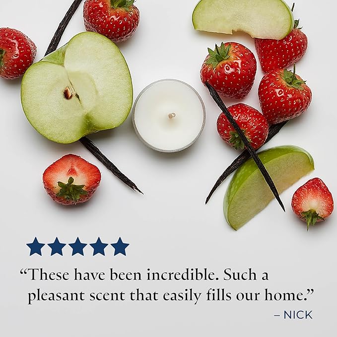 PartyLite Gift Set of 12 Universal Tea Lights, Iced Snowberries Scented, Notes of Apple,Cranberry, Peach, Strawberry, Berry, Vanilla & Musk, 4-6 Hour Burn Time, Luxurious & Rich, Perfect for Gifting - Bloomnest