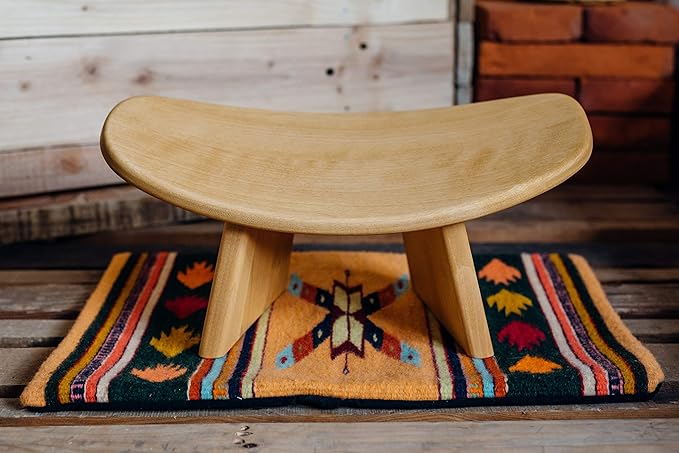 Meditation Bench IKUKO Original, Portable Version with Bag, Locally Handmade Wooden Kneeling Ergonomic Seiza Seat, Prana Yoga - 2 Colors, 3 Height Sizes - Bloomnest