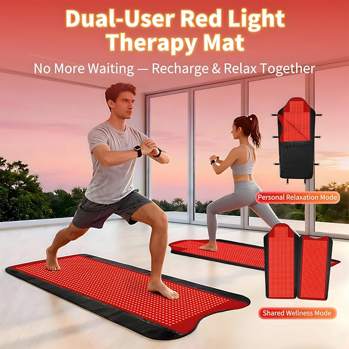 3207 LEDs Red Light Therapy Mat for Full Body, 74.8" x 36" TPU Infrared Light Therapy, 3-in-1 LEDs (660nm & 850nm) Premium Foldable Mat with Timer Controller & Pulse Modes for Home Use, 260W