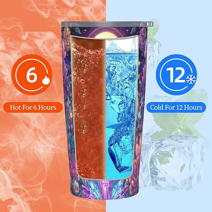 Tiger Tumbler with Lid and Straw 20 oz Stainless Steel Cup Insulated Tumbler Coffee Mug for Home Office or Car Christmas Birthday Gifts - Bloomnest