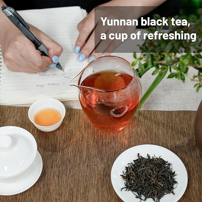 iTeaworld Jasmine Black Tea Loose Leaf, Yunnan High Mountain Black Tea, Scented with Fresh Jasmine Flowers, Rich Floral Aroma, Pure Leaves Without Sugar, No Additive, 1 Bag, 3.52oz - Bloomnest