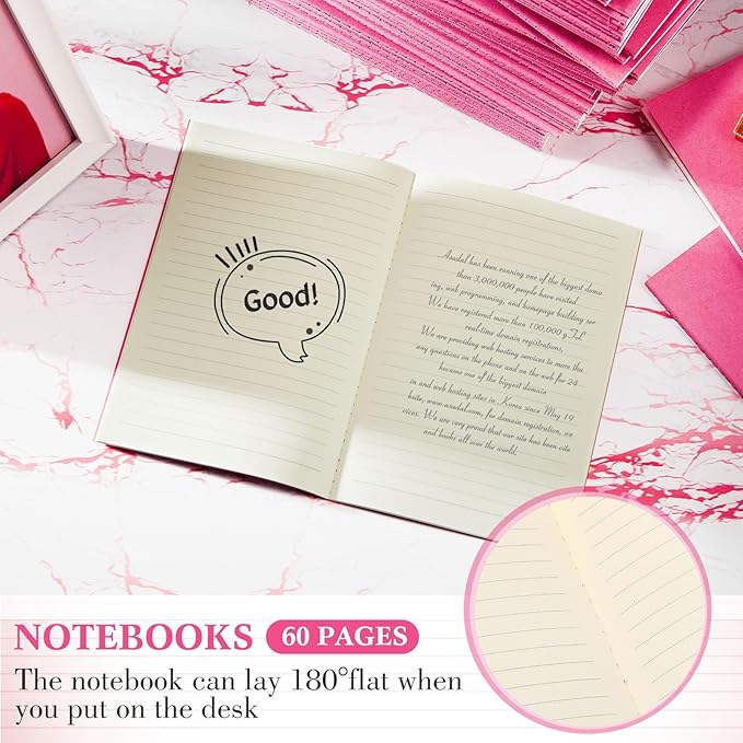 Mimorou 100 Pcs Journals Notebooks Bulk - Kraft Softcover A5 Small Notebooks 5.5 Inch x 8.3 Inch Notepads with 60 Page 30 Sheet for Writing Sketch Travel Office Supplies(Pink,Lined) - Bloomnest