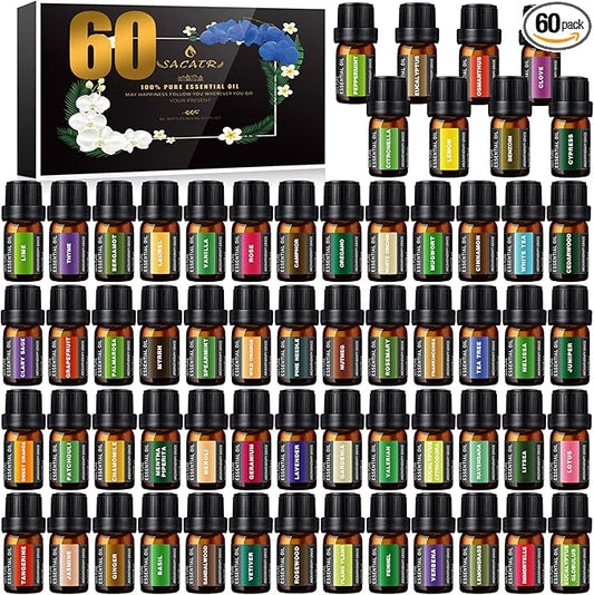 Premium Essential Oils Set - Pure Essential Oils-Perfect for Diffuser, DIY Candle and Soap Making（60x5 ML） - Bloomnest