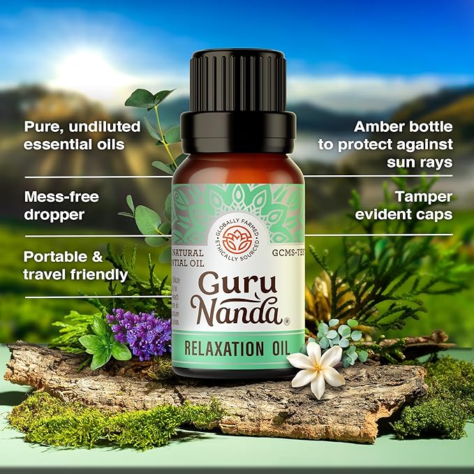 GuruNanda Essential Oil Blends (Set of 6) - Natural Essential Oil Set, Aromatherapy Oil Blends for Diffusers - Breathe Easy, Tranquility, Harmony, Calming Sleep, Relaxation & Thrive - Bloomnest
