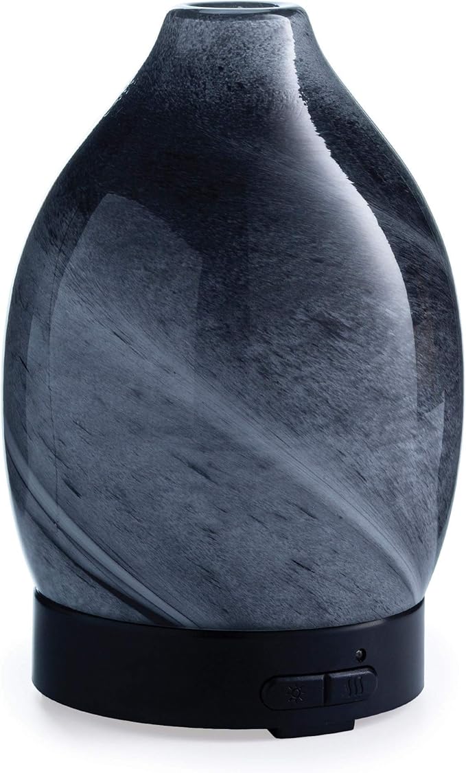 Airome Obsidian Medium Essential Oil Diffuser|100 mL Humidifying Ultrasonic Aromatherapy Diffuser 8 Colorful LED Lights, Intermittent & Continual Mist, Auto Shut-Off Airom%C3%A9