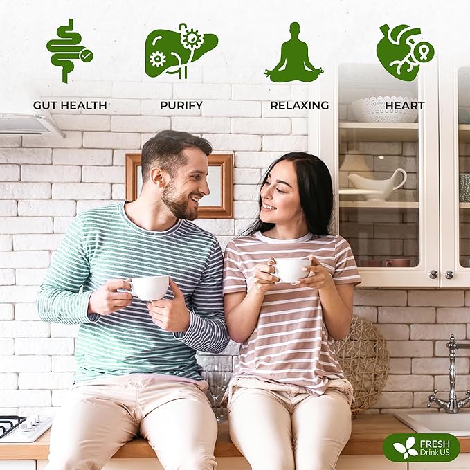 FreshDrinkUS, Premium 135 Tea Bags Men Super Detox Tea – Herbal Blend with Senna, Dandelion Root, Ginger, Peppermint & More – 100% Natural, Sugar-Free. Caffeine-Free. Gluten-Free. Vegan - Bloomnest