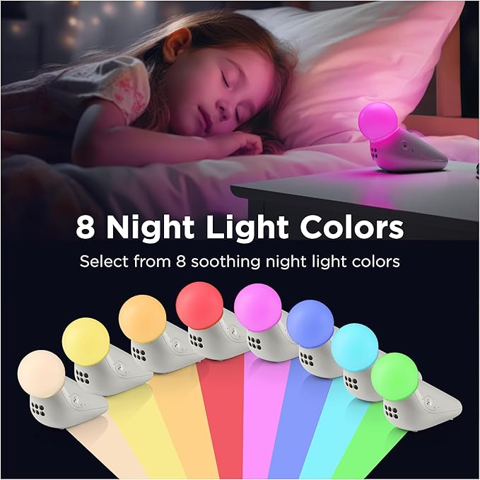 Motorola Nursery S1 | Portable Sleep Soother & Light Sound Machine for Babies & Kids | 50-Hour Battery Life | 10 Soothing Sounds, Lullabies & Multicolour Nightlight | Travel, Baby Shower/Registry Gift - Bloomnest