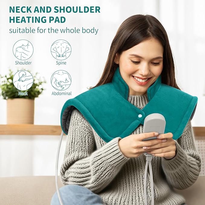 Neck Shoulder Heating Pad Gift for Back Pain Relief, Electric Weighted Heat Pads for Cramps, Leg and Foot, Gifts for Christmas, Mothers Day, Fathers Day, Birthday, Women, Men, Mom, Dad
