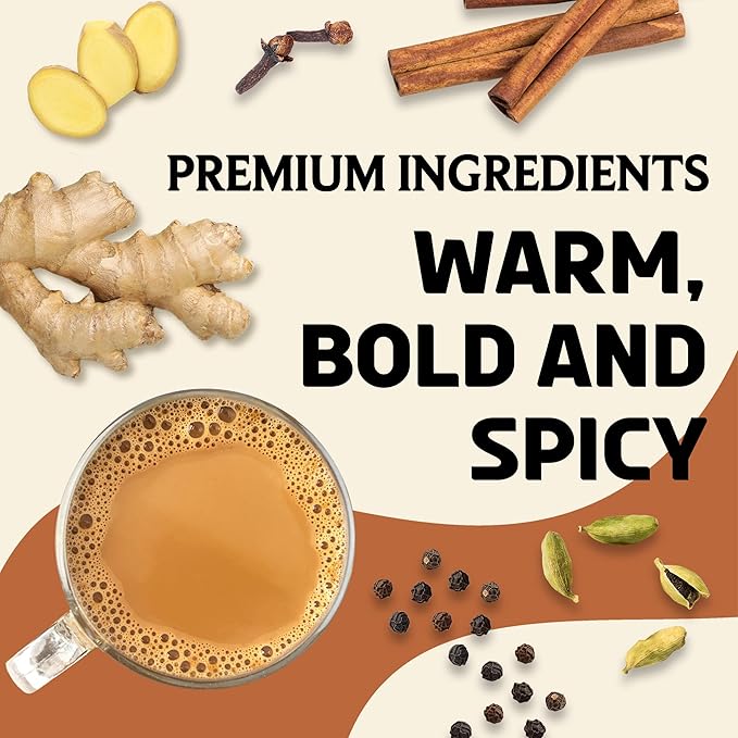 BREWIX, Masala Chai Tea Loose Leaf CTC TEA (125+ Cups, 8.82oz/250g) Strong Robust & Aromatic, All Natural | Blended with Exotic Spices | Ginger, Cinnamon, Cardamom, Clove & Black Pepper - Bloomnest