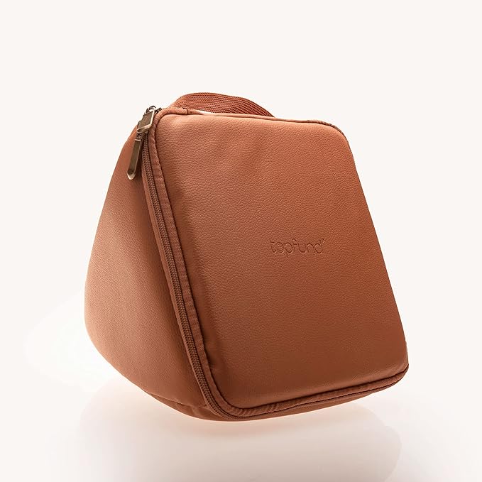 TOPFUND Artificial Leather Carrying Case for Packing Crystal Singing Pyramid 6 inch