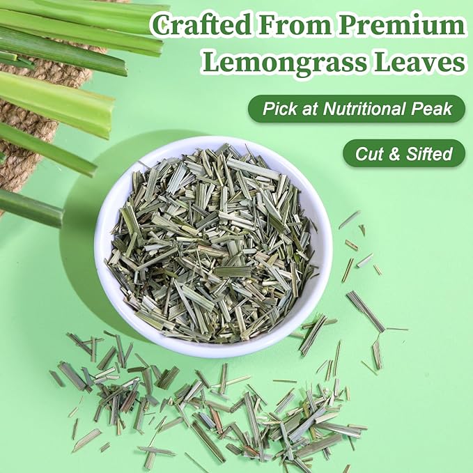 Fullchea - Lemongrass Tea Bags, 50 Teabags - Refreshing Herbal Tea Made from Pure Lemongrass Leaves - Non-GMO - Caffeine-Free - Perfect for Relaxation and Wellness - Bloomnest