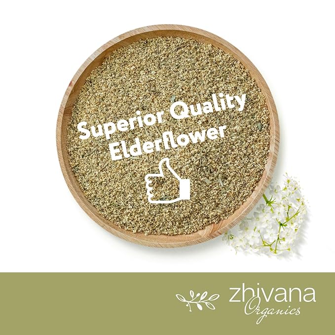 Elderflower Tea (10oz.) - Organic Dried Elderflowers - Elder Flowers Dried Herbs, Te de Sauco, Flor De Sauco Organico - Respiratory Tea - Great for Allergy - Bloomnest