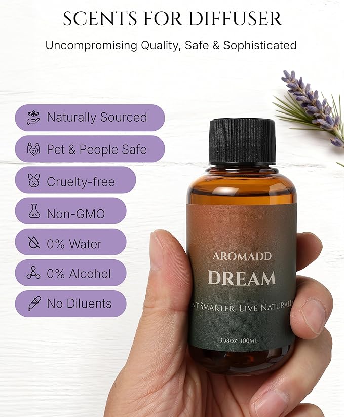 AROMADD Dream Diffuser Oil Inspired by Luxury Hotel Scent 3.38 Fl Oz (100ml), Aroma Diffuser & Hotel Fragrance Diffuser Oil, Essential Oil Diffuser for Aromatherapy, Long-Lasting - Bloomnest