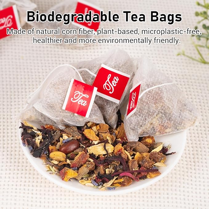 Pressure Balance Herbal Tea, 100% Natural Heart Functional Tea, Traditional Chinese Herbal Teabags for Men & Women, Caffeine-Free, Sugar-Free, 9 Precious Ingredients Formula (2 Pack/60 Bags) - Bloomnest