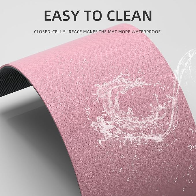Extra Long & Wide Yoga Mat for Tall Men & Women,76''x32.6''x7mm - High Density TPE Non-Slip Both Sides, Lightweight 1.1kg with Superior Cushioning for gymnastics, Pilates, Home, Workout - Bloomnest