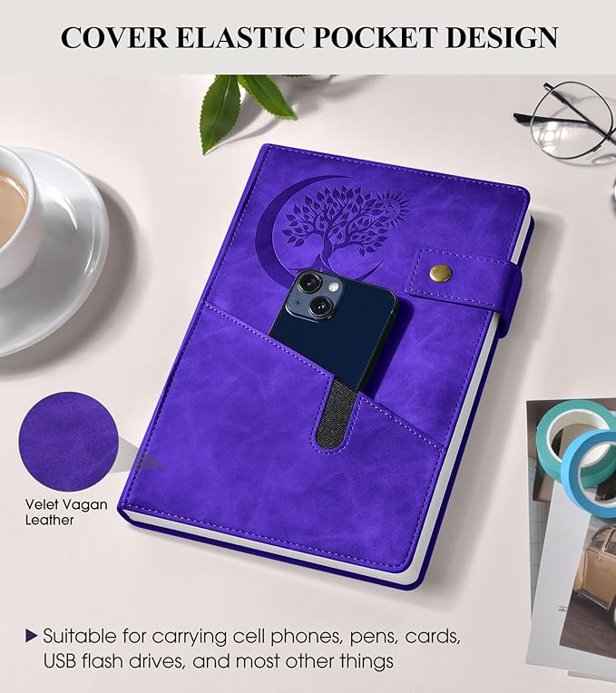 365 Page Thick Lined Journal Notebook for Men Women, A4 Large Leather Journals for Writing, Hardcover Notebooks for Work, School, Note Taking, Business, Travel Diary, College Ruled 8.5" x 11" - Bloomnest