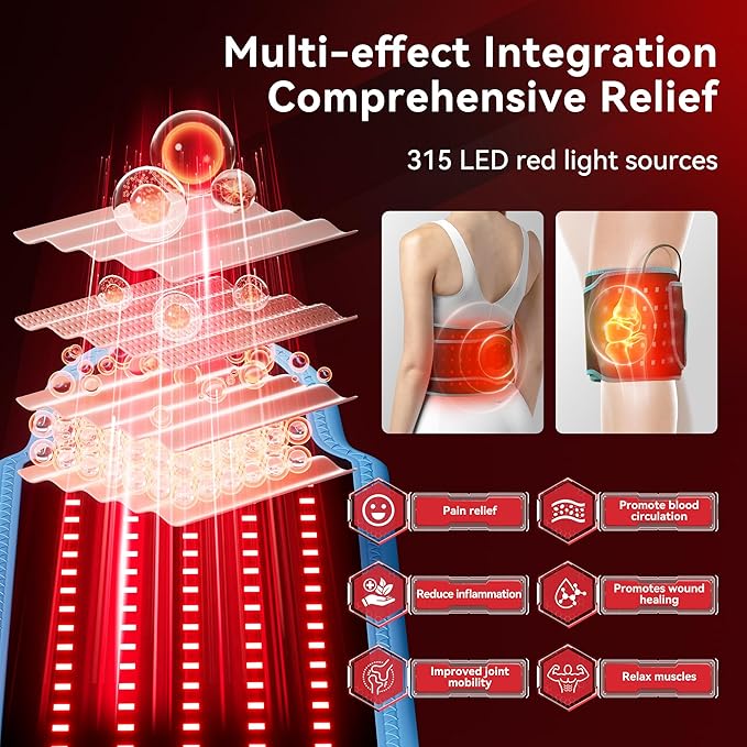 Red Light Therapy Belt, Infrared Red Light Therapy for Body, Waist and Back, Upgraded 150 LEDs 660nm & 850nm Infrared Light Therapy Device, Adjustable & Portable for Relief and Relaxation VortroRedLightTherapy