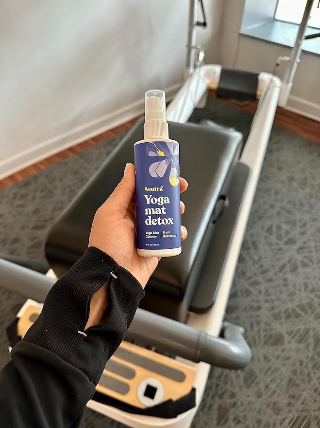 ASUTRA Yoga Mat Cleaner Spray (Fresh & Unscented), 4 fl oz - No Slippery Residue, Deep-Cleansing for Fitness Gear & Gym Equipment, Microfiber Towel Included - Bloomnest