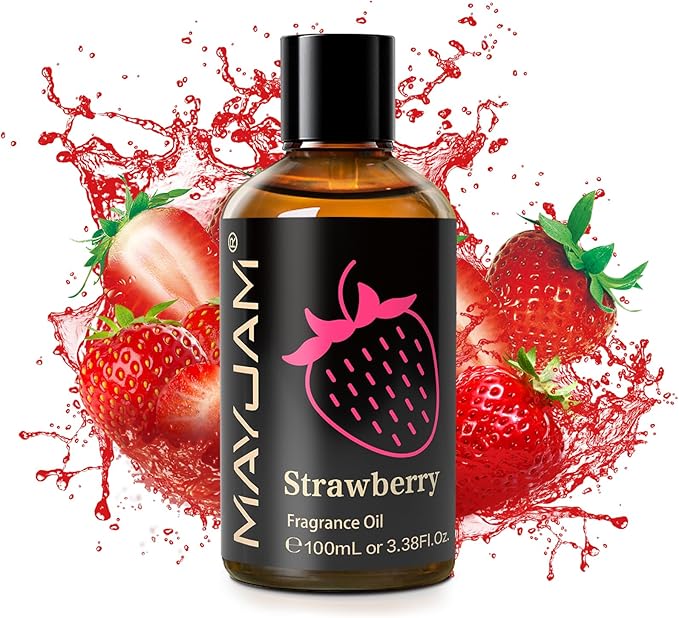 MAYJAM 100ML/3.38FL.OZ Strawberry Fragrance Oils with Glass Dropper, Essential Oils for Diffusers for Home, Long Lasting Scented Oils for Diffusers Soap Candle Making - Bloomnest