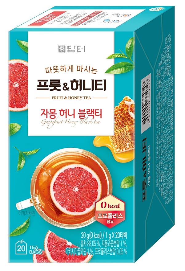Damtuh Grapefruit Honey Black Tea – Fruity & Sweet Herbal Tea Blend, 20 Tea Bags (1g each) - Bloomnest