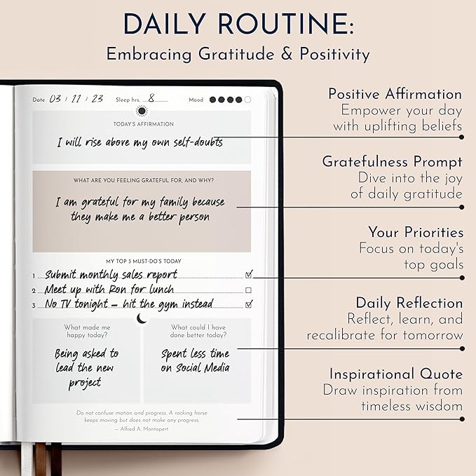 RYVE Gratitude Journal for Men – 6-Month Guided Mindfulness Journal with Prompts, Daily Writing & Reflection, Mindfulness Gifts for Men