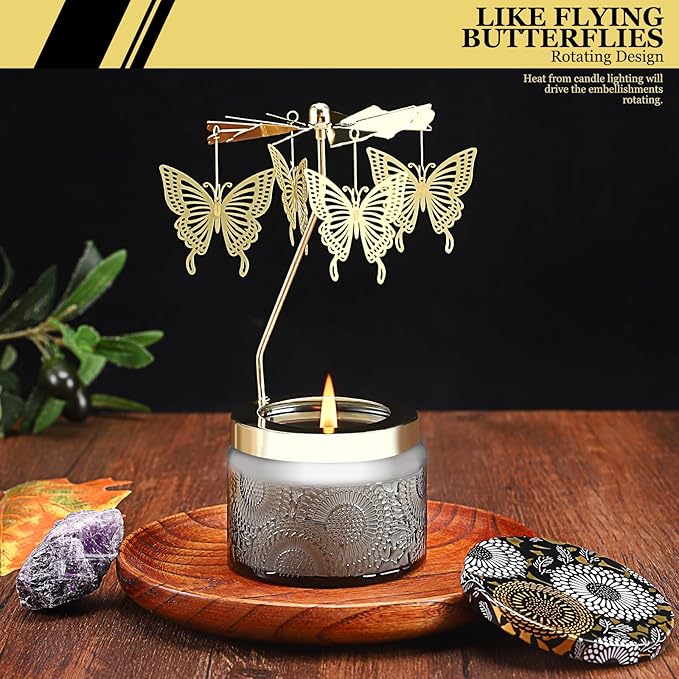 Butterfly Gifts for Women, Rotatable Candle Gifts, Vanilla Cream Scented Candles Anniversary Christmas Thanksgiving, Unique Butterfly Best Girl, Friends,Mom, Gray - Bloomnest