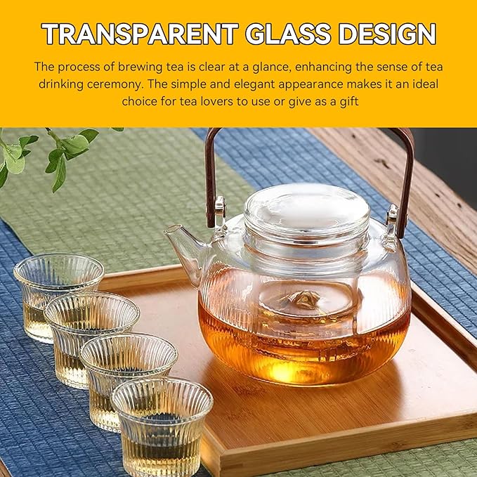 Glass Tea Infuser with Dual-Purpose Lid/Coaster for Teabloom, Glass Tea Strainers for Loose Tea-leaves, Universal Steeper for Teapots, Mug, Bottle, Cup, Travel Tumblersm Microwave & Dishwasher Safe - Bloomnest