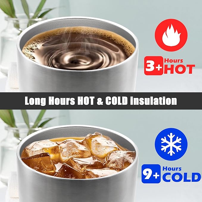 20 oz Tumbler Coffee Travel Tumblers Bulk with Lid Stainless Steel Double Wall Vacuum Insulated Mug Powder Coated Cups fit Car Cupholder for Hot and Cold - Stainless Steel, 12Pack - Bloomnest