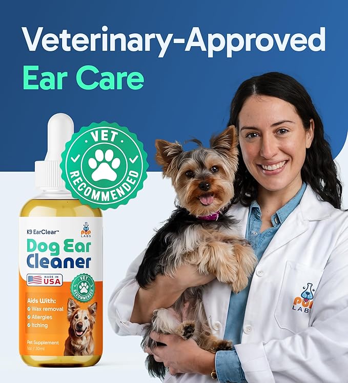 Ear Clear, Natural Dog Ear Cleaner and Infection Treatment for Dogs, Dog Drops for Itching, Irritation, & Wax Build-Up, 2-Pack - Bloomnest