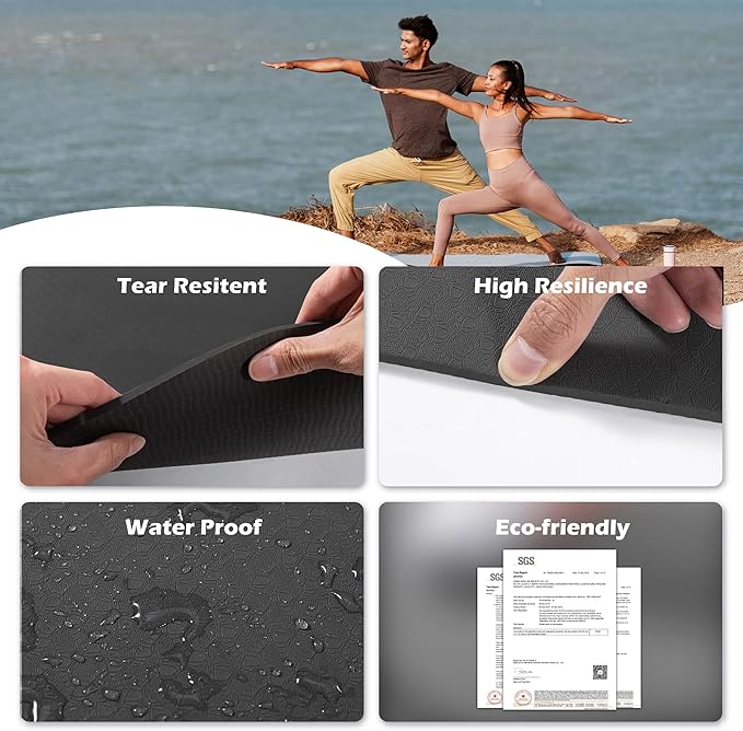 UMINEUX Yoga Mat Extra Thick 1/3'' & 2/5" Non Slip Yoga Mats for Women Eco Friendly TPE Fitness Exercise Mat with Carrying Sling & Storage Bag - Bloomnest