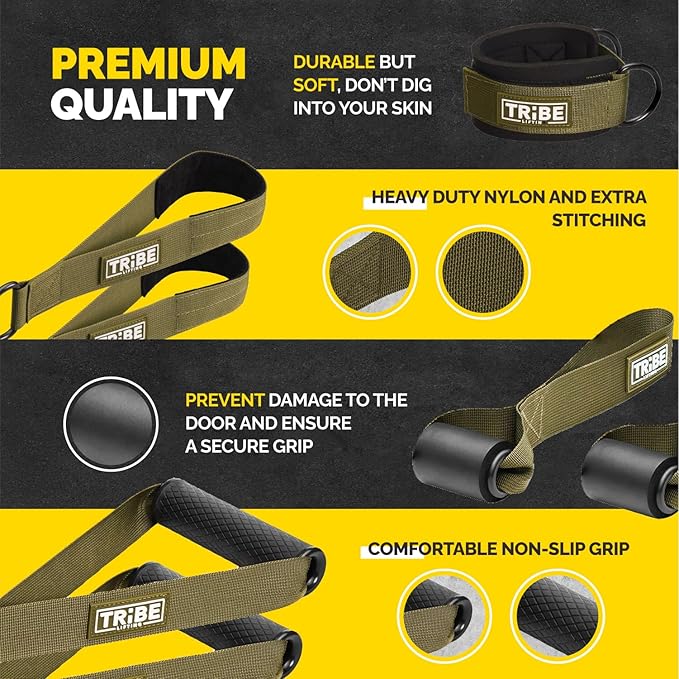 Tube Resistance Bands for Working Out Men and Women - Exercise Bands Resistance Bands Set, Resistance Band Bar, Handles, Ankle Straps, Foot Straps and Door Anchor - Bloomnest
