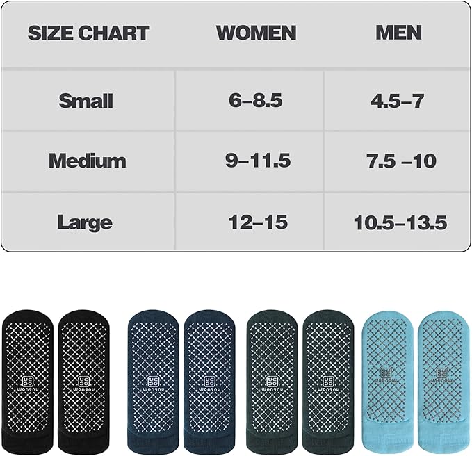 unenow Unisex Non Slip Grip Socks with Cushion for Yoga Pilates Barre Home & Hospital - Bloomnest