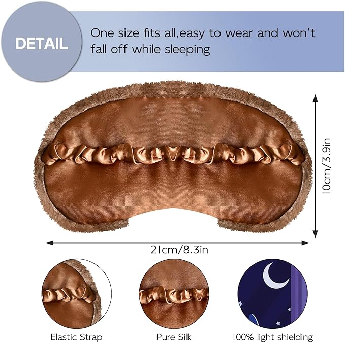 Cute Sleep Masks Cartoon Animal Eye Mask Plush Sleeping Mask & Travel Blindfold - Funny Novelty Eye Shade for Kids, Girls & Adults (Brown Sloth) - Bloomnest