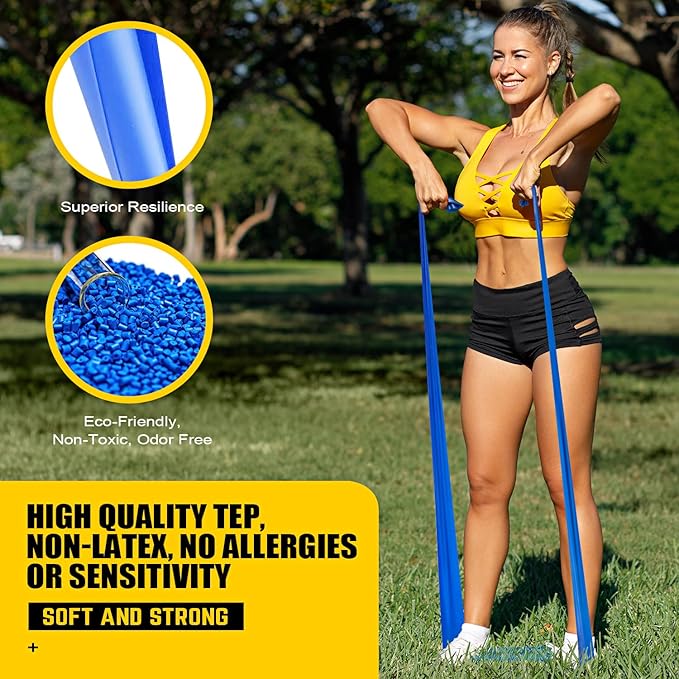 Resistance Bands, Exercise Bands, Physical Therapy Bands for Strength Training, Yoga, Pilates, Stretch Elastic Band with Different Strengths, Workout Bands for Home Gym - Bloomnest