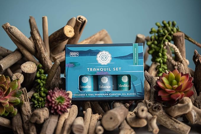 Woolzies Tranquil Essential Oil Set | Incl. Meditate, Balance, Breathe Blend | Promotes Grounding, Relaxing, Tranquility | Diffuse/Skin - Bloomnest