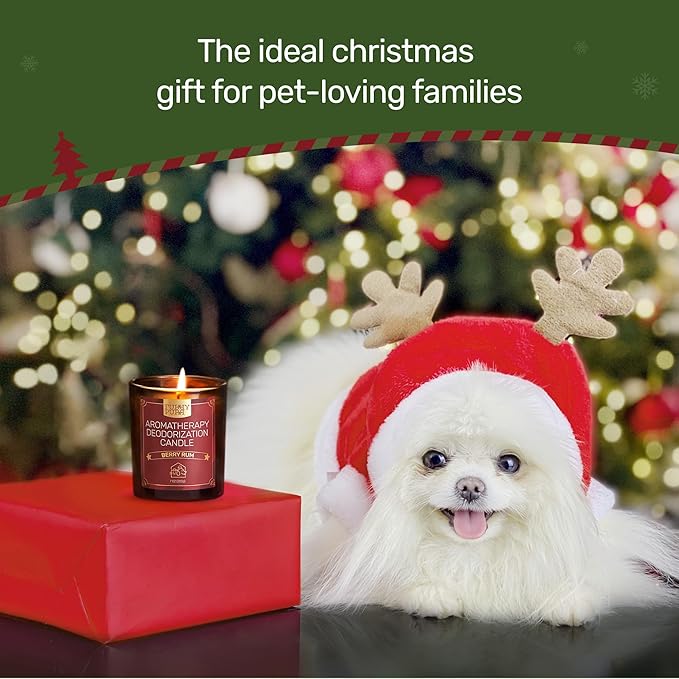 Odor Eliminating Candle, Berry Rum Scented Candle, Pet-Friendly Soy Candles for Christmas, 60 Hours, 7 oz - Bloomnest