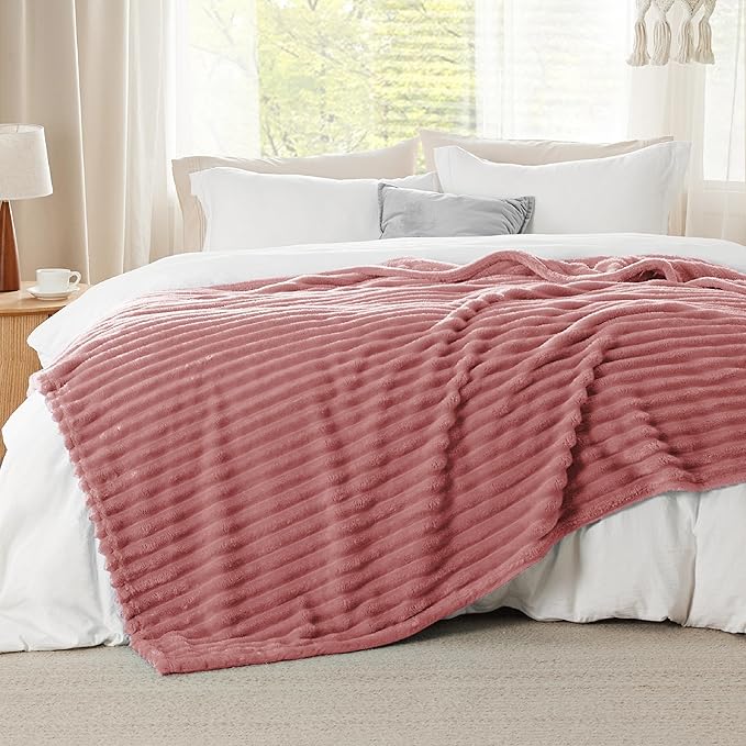 Bedsure GentleSoft Brick Dust Fleece King Blanket for Couch - Super Soft Cozy Blankets for Women, Cute Small Blanket for Girls, 108x90 Inches - Bloomnest
