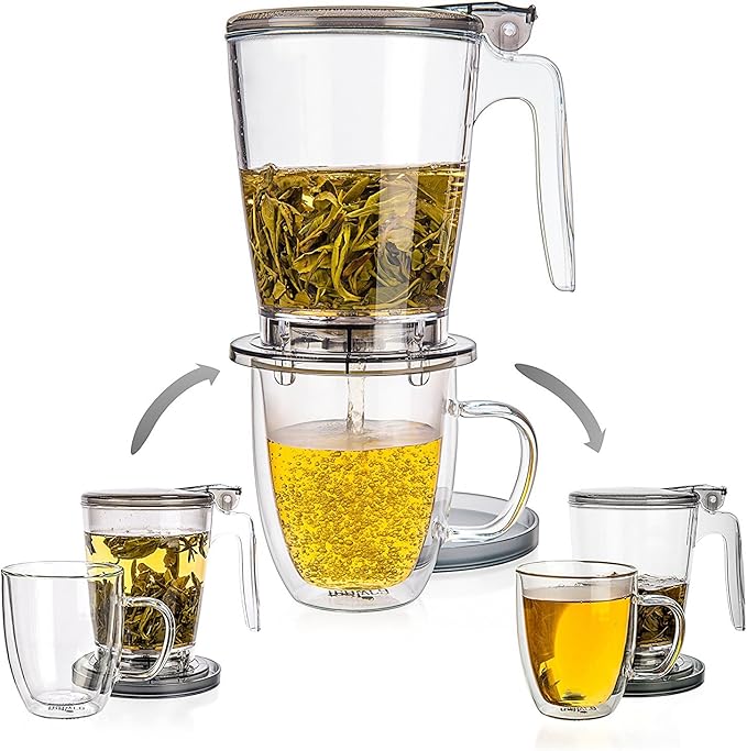 Tealyra - rapidTEA MAKER - 30-ounce - Loose Tea Teapot Infuser - Best Tea Maker Makes a Perfect Cup of Leaf Tea - Bottom Dispensing Teapot - Dripping Free Guarantee - 900ml - Bloomnest