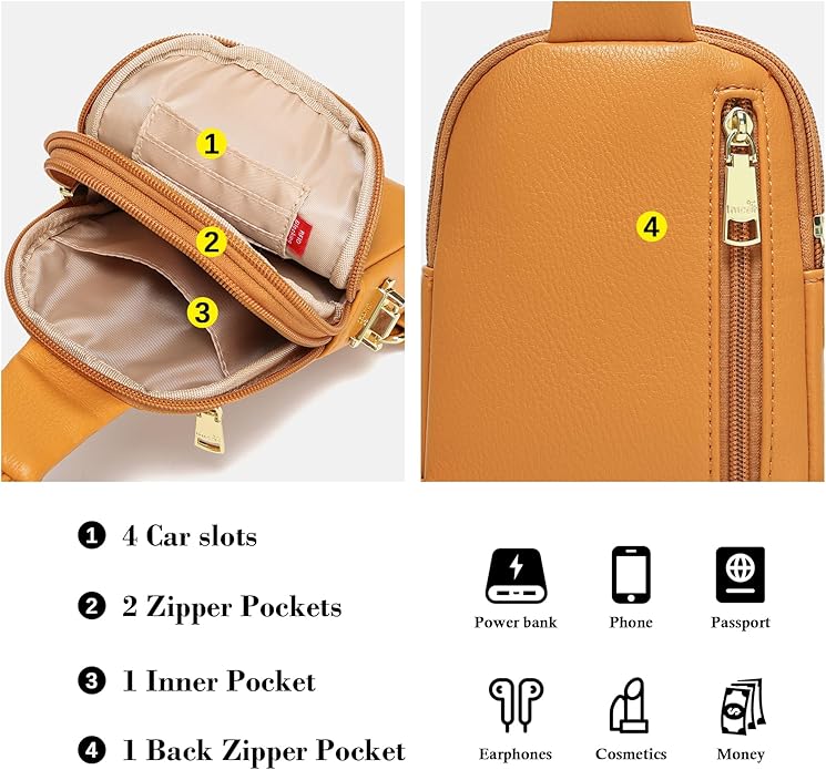 INICAT Small Sling Bag for Women Everyday & Travel Crossbody Bags Lightweight Cross Body Purses Vegan Leather - Bloomnest